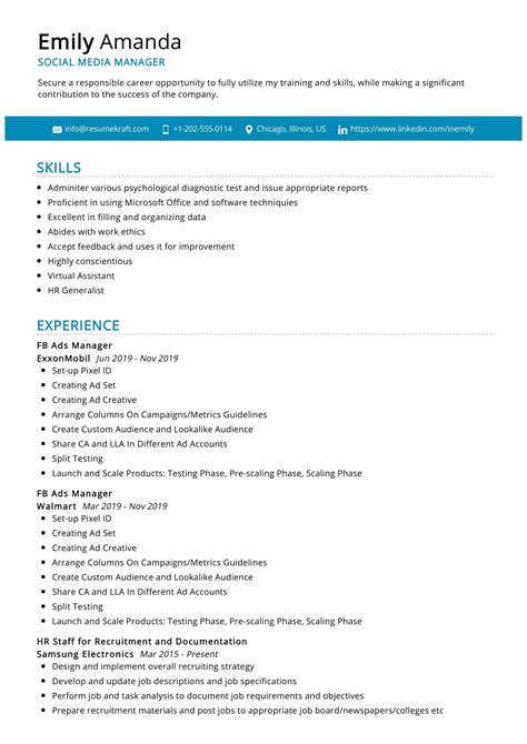 Social Media Manager Cv Example at Kenneth Locke blog