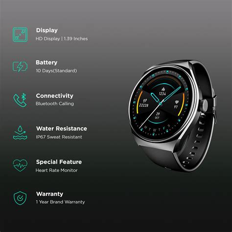Buy boAt Lunar Seek Smartwatch with Bluetooth Calling (35.30mm 2.5D ...