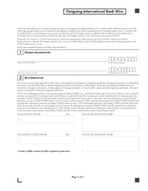 Fillable Online Outgoing International Bank Wire - Trading - Fidelity ...