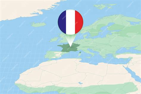 Premium Vector | Map illustration of france with the flag cartographic ...