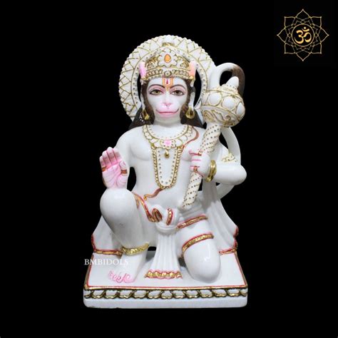 Ashirwad Marble Hanuman Murti for Homes and Temples in 15inch – BMBIDOLS