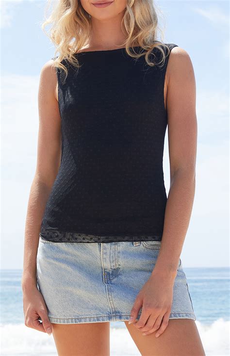 John Galt Black Heart Mesh Kathleen Top | Pacsun