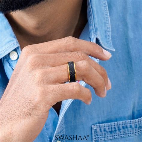 Fred Leather 18K Gold Plated Men's Ring – Swashaa