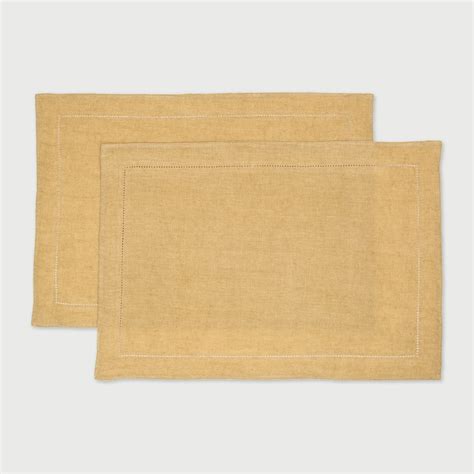 Ochre Linen Table Mats | Set of 2 – SanctuaryLiving
