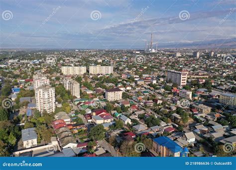 Bishkek, Kyrgyzstan - August 17, 2019: Aerial View of Bishkek at Sunset ...