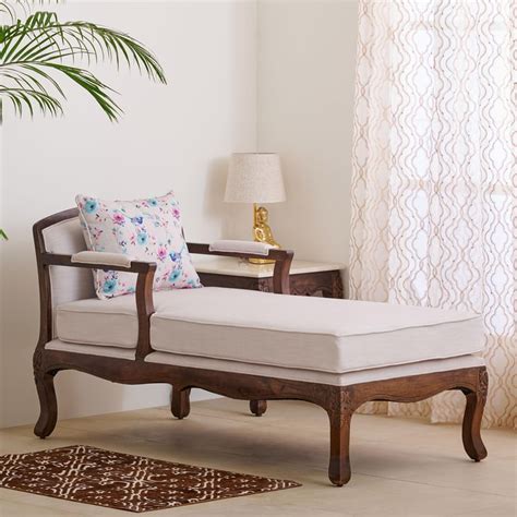 Buy Victoria Fabric Chaise Lounge - Beige from Home Centre at just INR ...