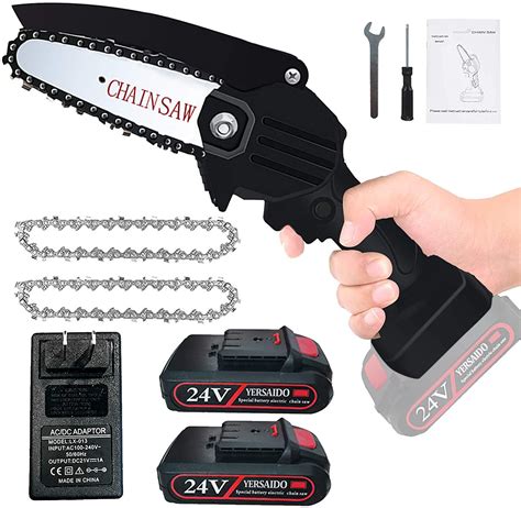 Mini Chainsaw Yersaido 4 Inch Cordless Chainsaws Pruning Shears 24v ...
