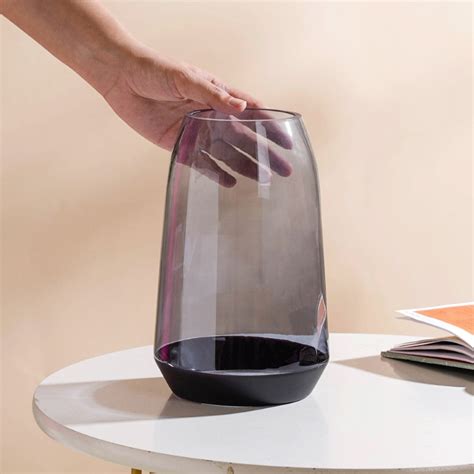 Clear Glass Vase Grey 9 Inch Online - Premium Vase | Nestasia