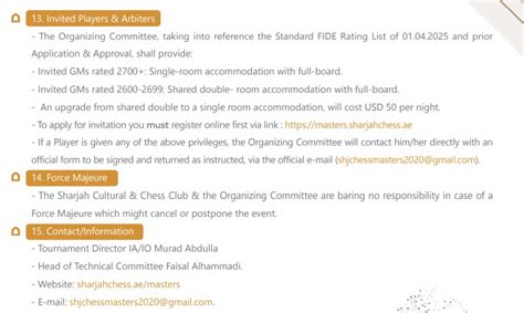 Sharjah Masters 8th edition starts from 16th May 2025 - ChessBase India
