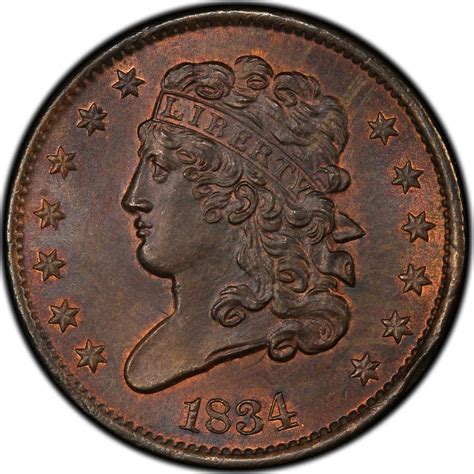 Half Cent 1834 Classic Head, Coin from United States - Online Coin Club