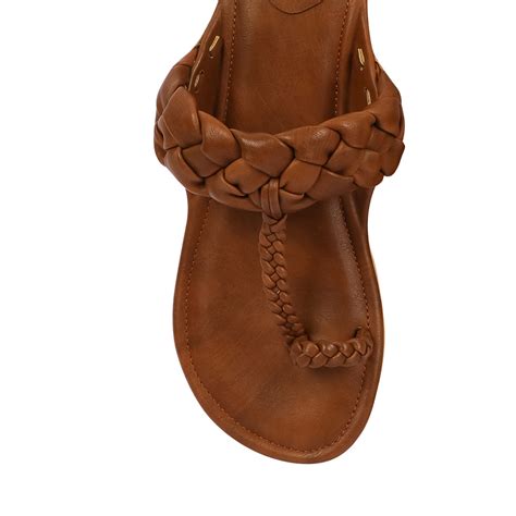 Kira earthy Brown Flat Kolhapuri – Bombay Brown India