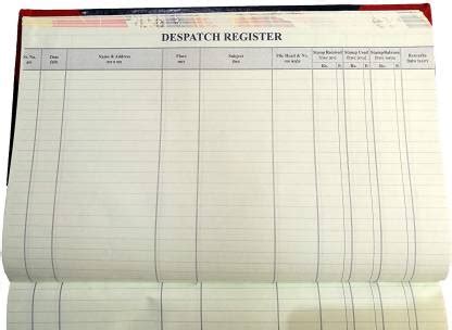 LRS Dispatch of Letter Record Register for Offices, Schools, Institutes ...