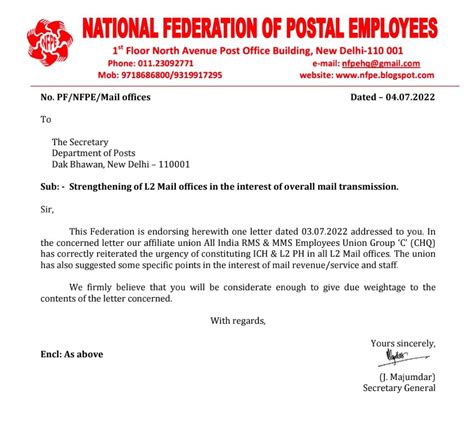 Strengthening of L2 Mail Offices in the interest of overall mail ...