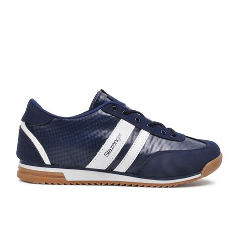 Slazenger Aker navy blue skin men's sneakers - Grandado