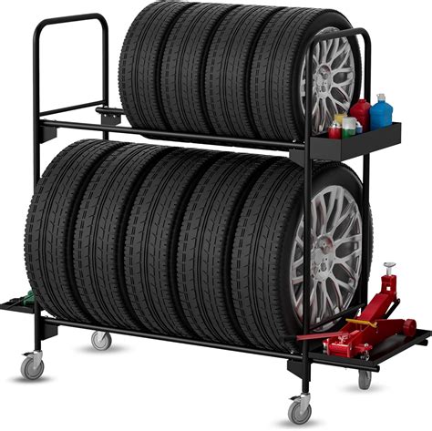 Amazon.com: EROTASH Rolling Tire Rack for Garage,Tire Storage Rack ...
