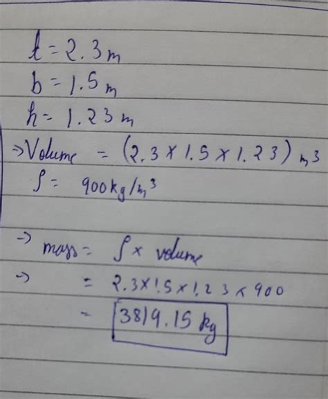 6. Calculate the mass of wooden block, which dimensions are 2.3 m ×1.5 ...