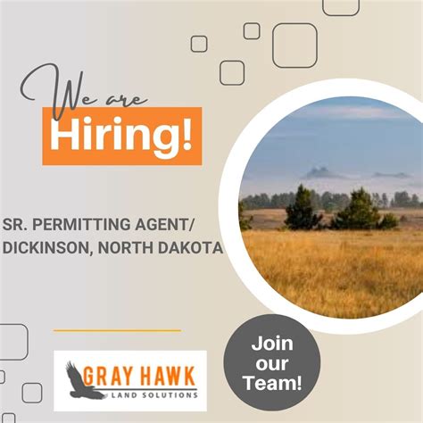 Gray Hawk is seeking Sr. Permitting Agent in Dickinson, ND. Click the ...