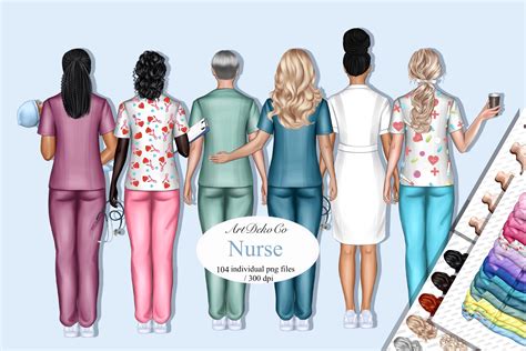 Nurse Clip Art, Custom Nurse Portrait Graphic by ArtDekoCo · Creative ...