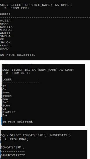Database Practicals 的图像结果