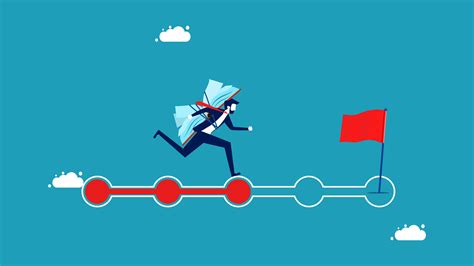 man and book running on a red arrow with a flag 49193257 Vector Art at ...