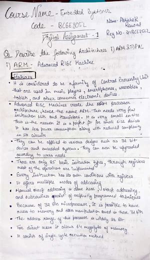 Esdda 2 - 17BEC Digital Assignment 2 Embedded System Design To expand ...