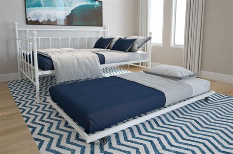 Buy DHP Manila Metal Full Size Daybed and Twin Size Trundle (White ...