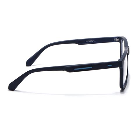 Eyejack Crossline Navy Blue Square Eyeglasses for Men & Women (2905FCL