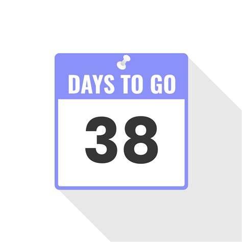 38 Days Left Countdown sales icon. 38 days left to go Promotional ...
