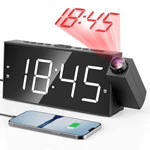 Projection‚ Alarm‚ Clock‚ for‚ Bedroom,Projector Ceiling‚ Clock‚ with ...
