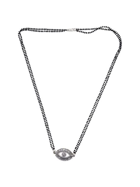 Big Evil Eye AD Pendent Silver Short Mangalsutra – Digital Dress Room