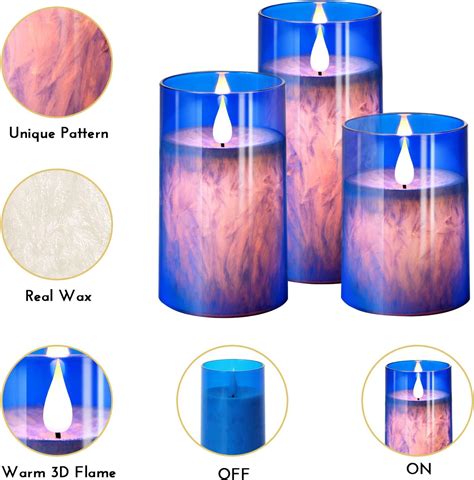 Buy NURADA Flickering Flameless Candles, LED Warm 3D Wick Light Pillar ...