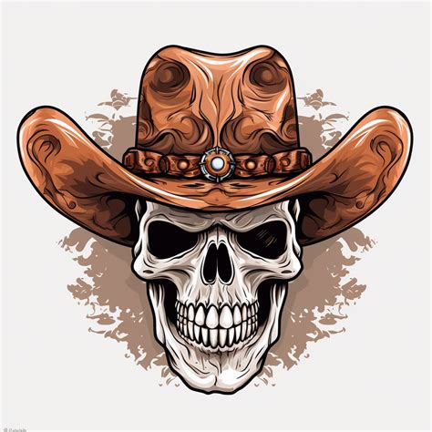 Cowboy Hat Skull Clipart Sublimation Art