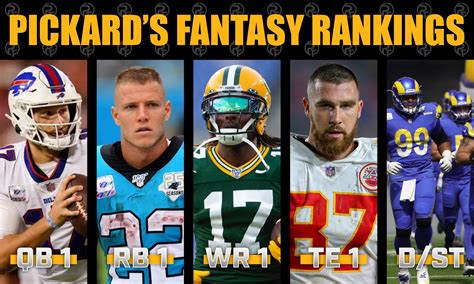 Pickard's Week 6 Fantasy Rankings - Prime Time Sports Talk