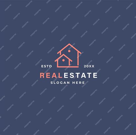 Real estate logo in outline style with houses. | Premium Vector