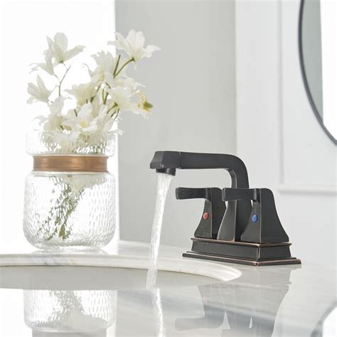 BWE A-92006 Center Set Bathroom Faucet Oil Rubbed Bronze 2-handle 4-in ...