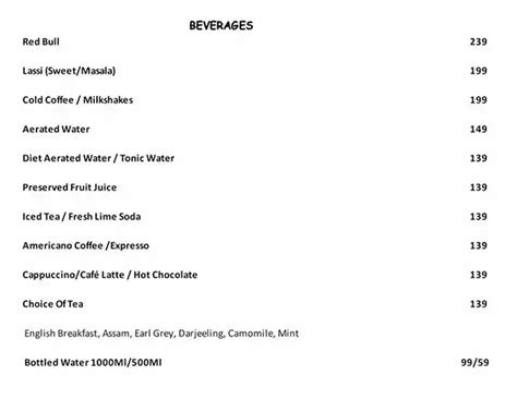 Menu at Felicita By Fern - The Fern Residency, Gurugram Rural