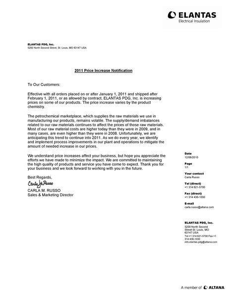 Template Letter Price Increase at Erin Patteson blog