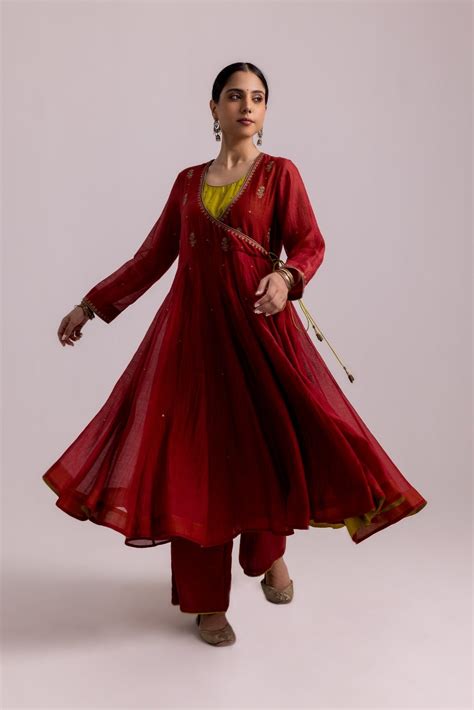 Buy Ruhana Anarkali Set - Red Online - Ciceroni