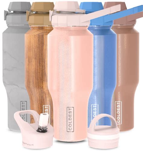 The Coldest Water Sports Water Bottle - 3 Lids (Chug Lid, Straw Lid ...