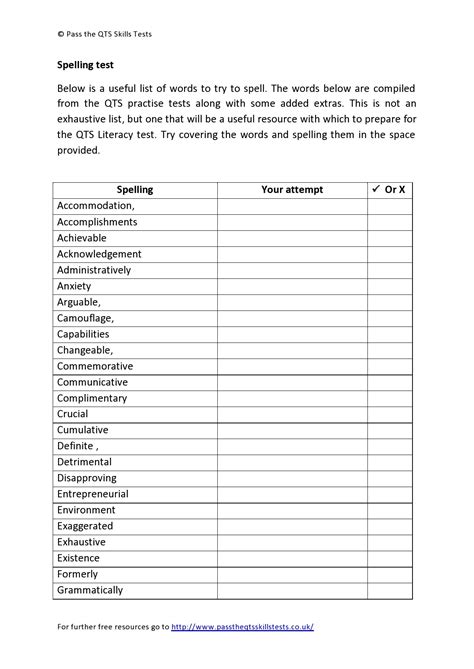 38 Printable Spelling Test Templates [Word & PDF] ᐅ TemplateLab