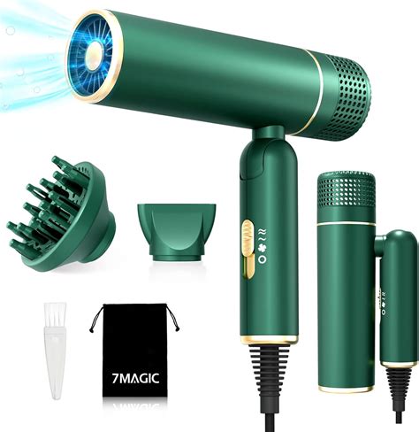 7MAGIC Travel Ionic Hair Dryer, Lightweight Foldable Blow Dryer with ...