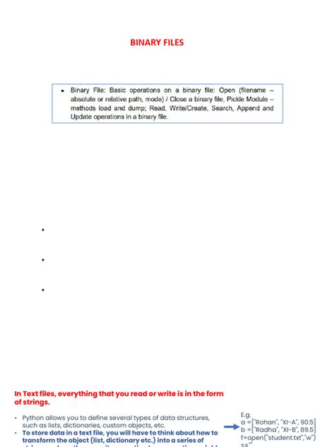 Image result for Binary File Handling in Python Class 12