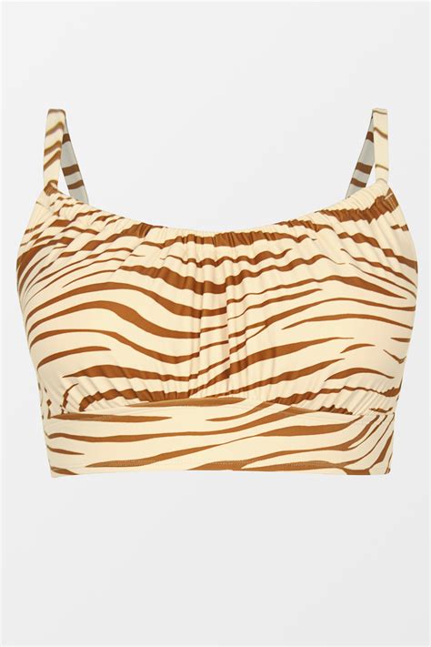 Zesty Zebra Scoop Neck Plus Size Bikini Top