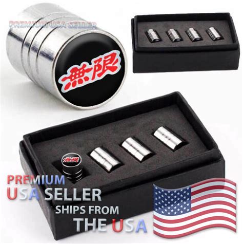 Buy Mugen Power Logo Valve Stem Caps Chrome Tires Kit Emblem Wheel ...