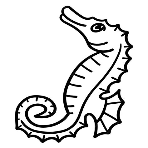 Sea Horse Clip Art Black And White