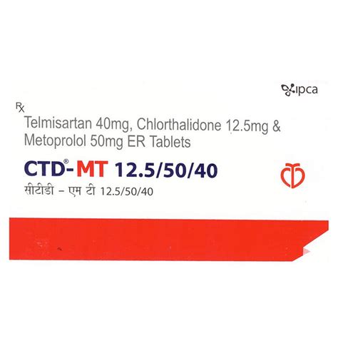 CTD-MT 12.5/50/40 Tablet | Uses, Side Effects, Price | Apollo Pharmacy