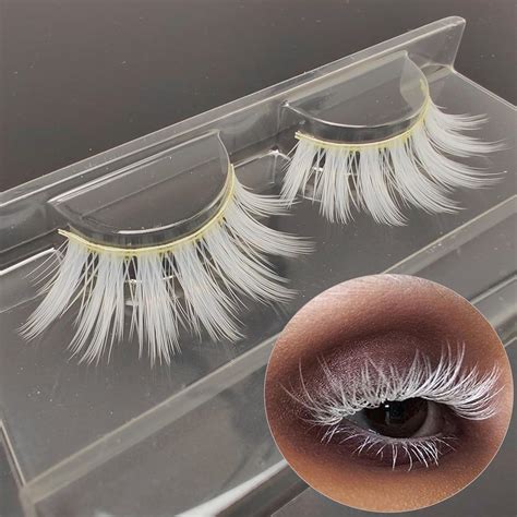Amazon.com: Jozlynn White Eyelashes Halloween False Eye Lashes ...