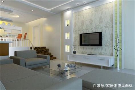 客厅石膏线电视墙造型效果图实例