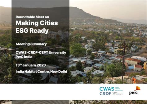 ESG, ESG For Cities, Making Cites ESG Ready - CWAS | CRDF | CEPT