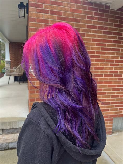 pink ghost roots into purple that i did on my bestie!!! in 2025 | Pink ...
